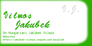 vilmos jakubek business card